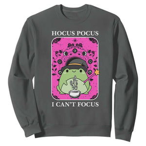 ADHD Meme Sweatshirt Neurodivergent Wizard Frog I Cant Focus TS10 Dark Heather Print Your Wear