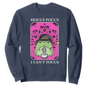 ADHD Meme Sweatshirt Neurodivergent Wizard Frog I Cant Focus TS10 Navy Print Your Wear