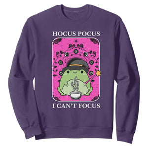 ADHD Meme Sweatshirt Neurodivergent Wizard Frog I Cant Focus TS10 Purple Print Your Wear