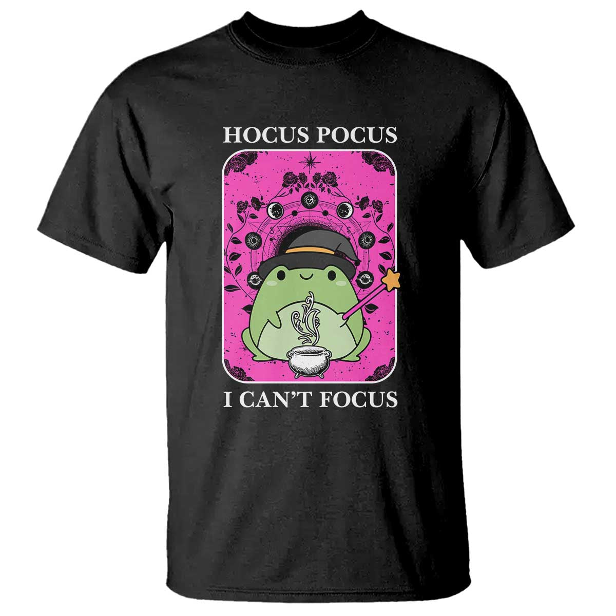 ADHD Meme T Shirt Neurodivergent Wizard Frog I Cant Focus TS10 Black Print Your Wear