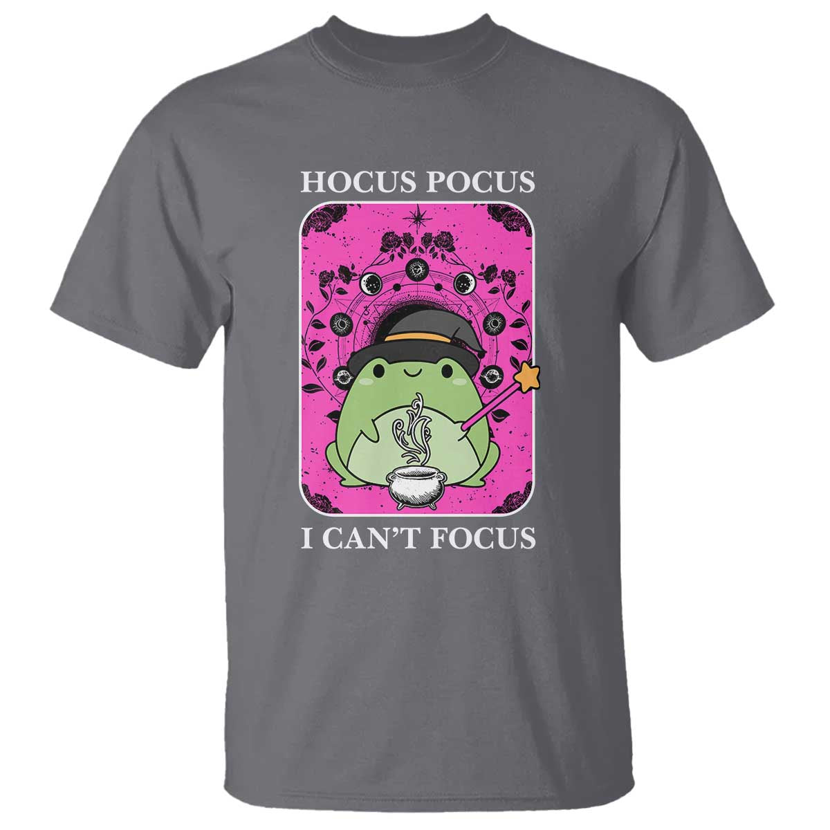 ADHD Meme T Shirt Neurodivergent Wizard Frog I Cant Focus TS10 Charcoal Print Your Wear
