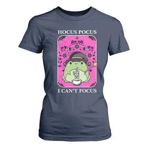 ADHD Meme T Shirt For Women Neurodivergent Wizard Frog I Cant Focus TS10 Navy Print Your Wear