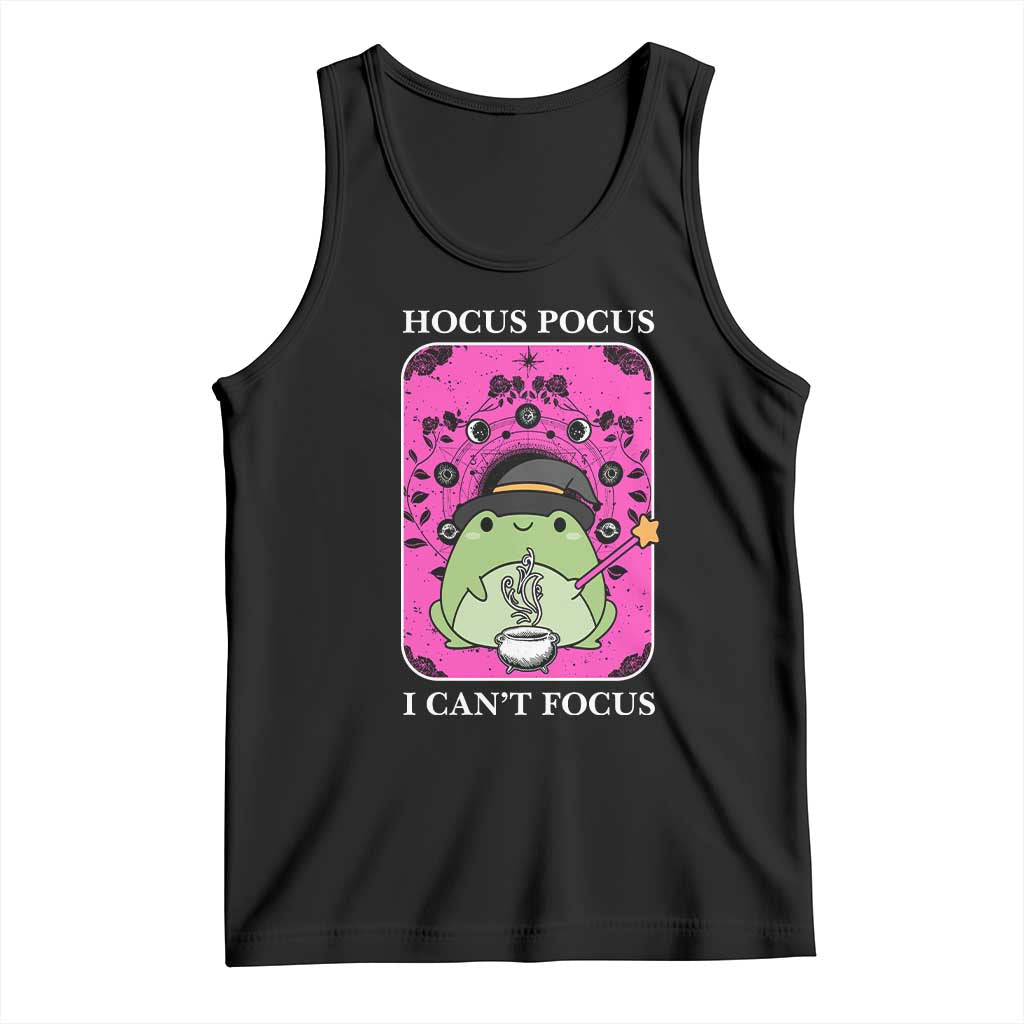 ADHD Meme Tank Top Neurodivergent Wizard Frog I Cant Focus TS10 Black Print Your Wear
