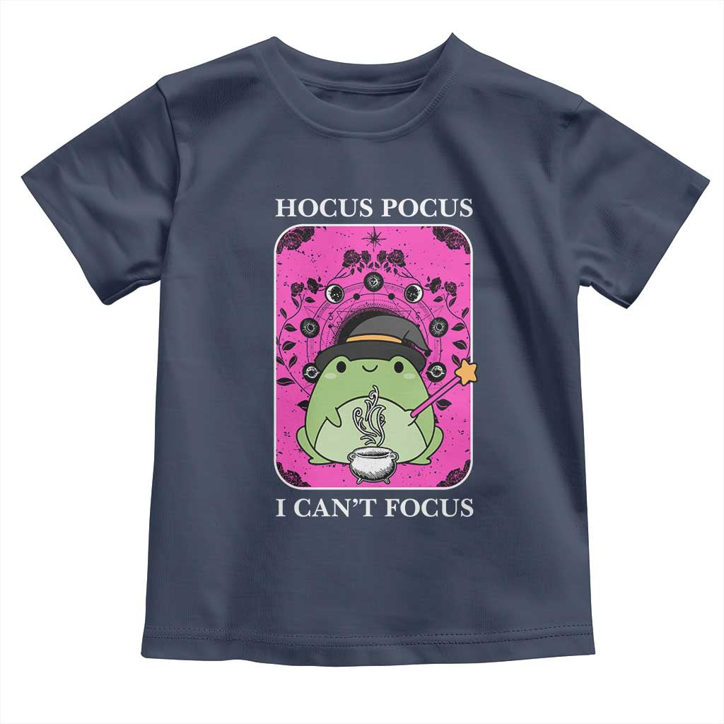 ADHD Meme Toddler T Shirt Neurodivergent Wizard Frog I Cant Focus TS10 Navy Print Your Wear