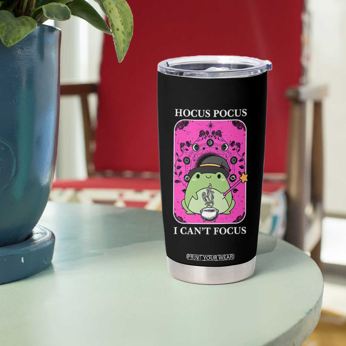 ADHD Meme Tumbler Cup Neurodivergent Wizard Frog I Cant Focus TS10 Print Your Wear