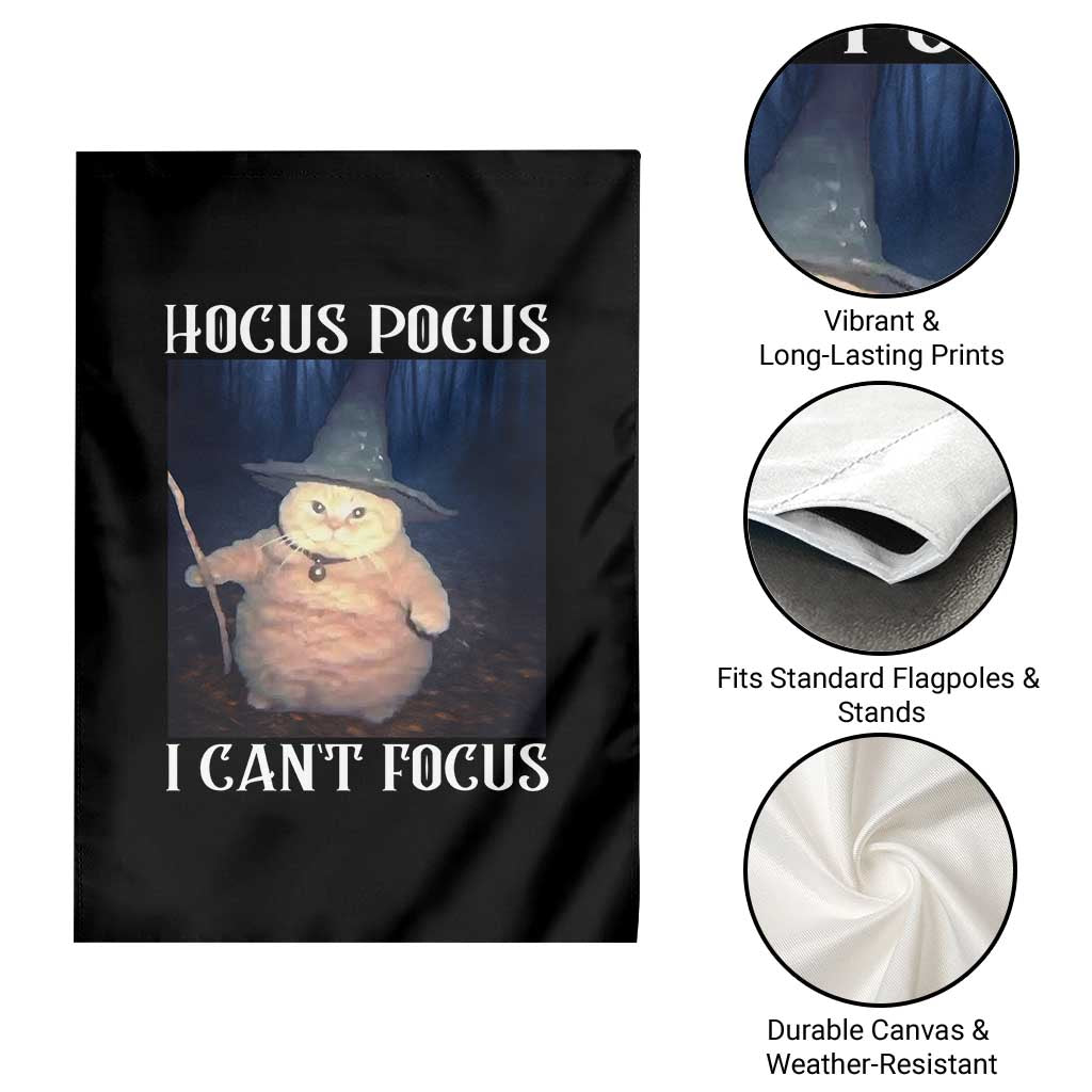 ADHD Cat Meme Garden Flag Neurodivergent Wizard Cat I Cant Focus TS10 Print Your Wear
