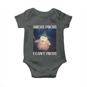 ADHD Cat Meme Baby Onesie Neurodivergent Wizard Cat I Cant Focus TS10 Dark Heather Print Your Wear