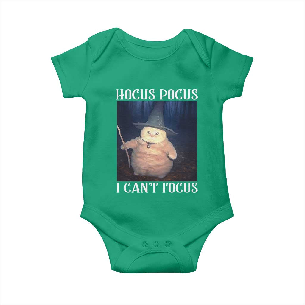 ADHD Cat Meme Baby Onesie Neurodivergent Wizard Cat I Cant Focus TS10 Irish Green Print Your Wear