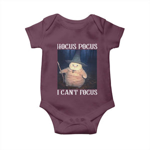 ADHD Cat Meme Baby Onesie Neurodivergent Wizard Cat I Cant Focus TS10 Maroon Print Your Wear