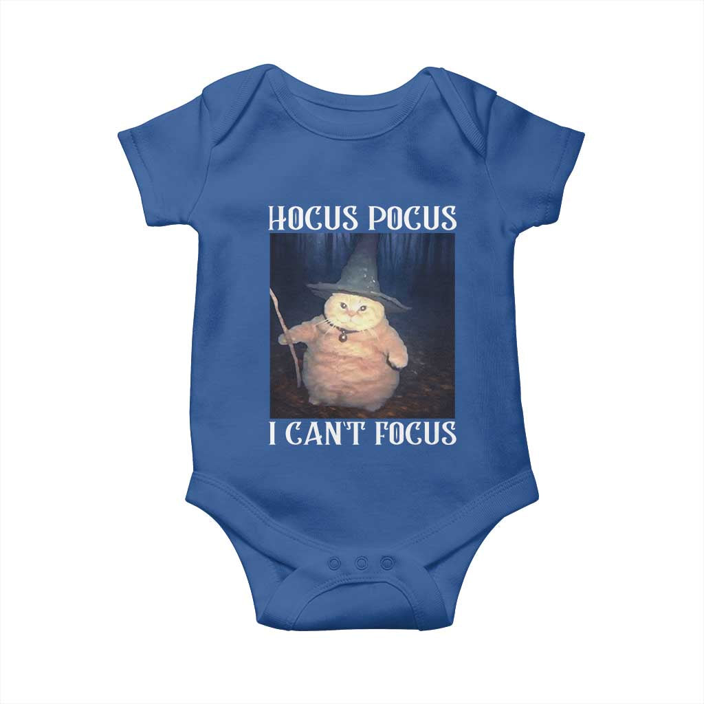 ADHD Cat Meme Baby Onesie Neurodivergent Wizard Cat I Cant Focus TS10 Royal Blue Print Your Wear