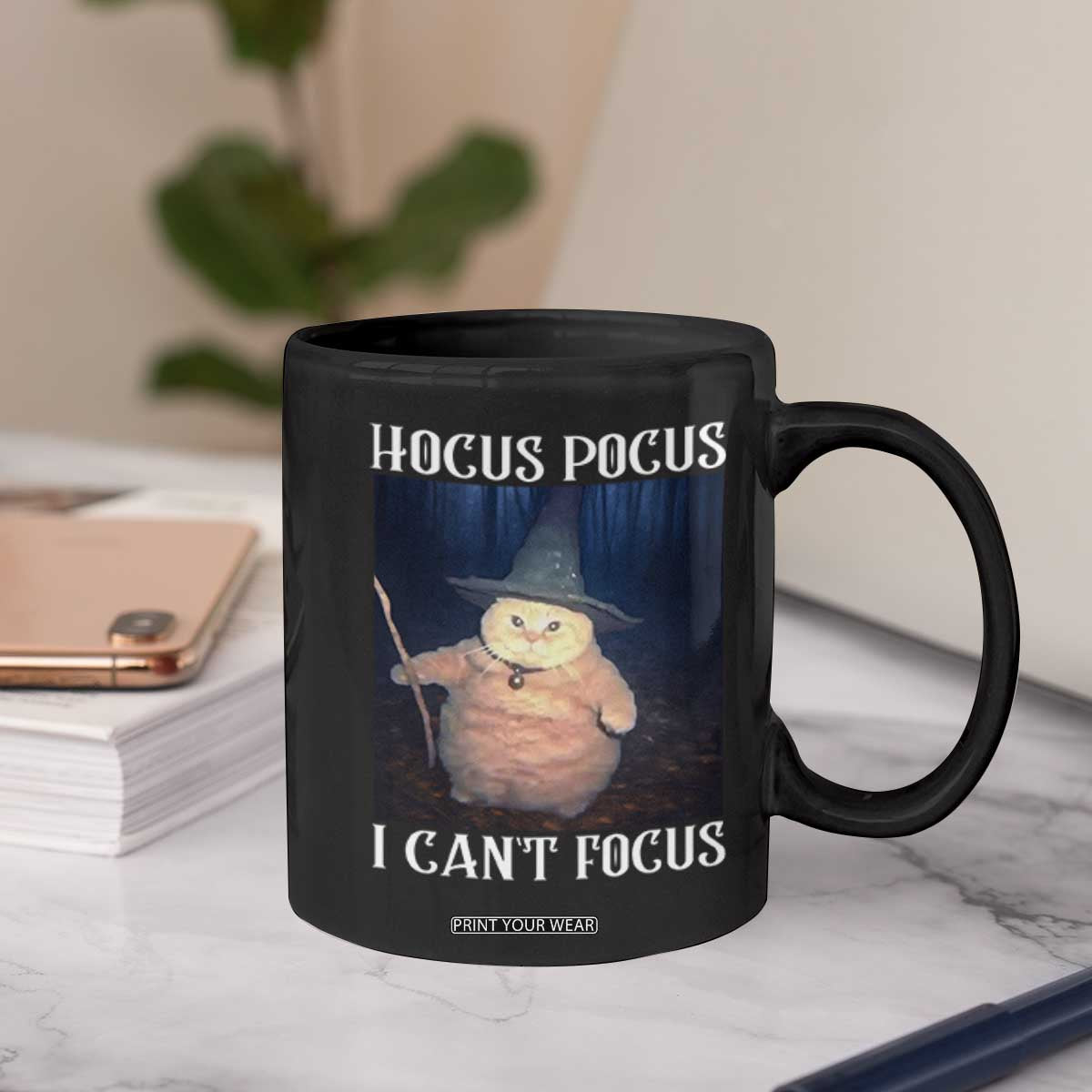 ADHD Cat Meme Coffee Mug Neurodivergent Wizard Cat I Cant Focus TS10 Print Your Wear