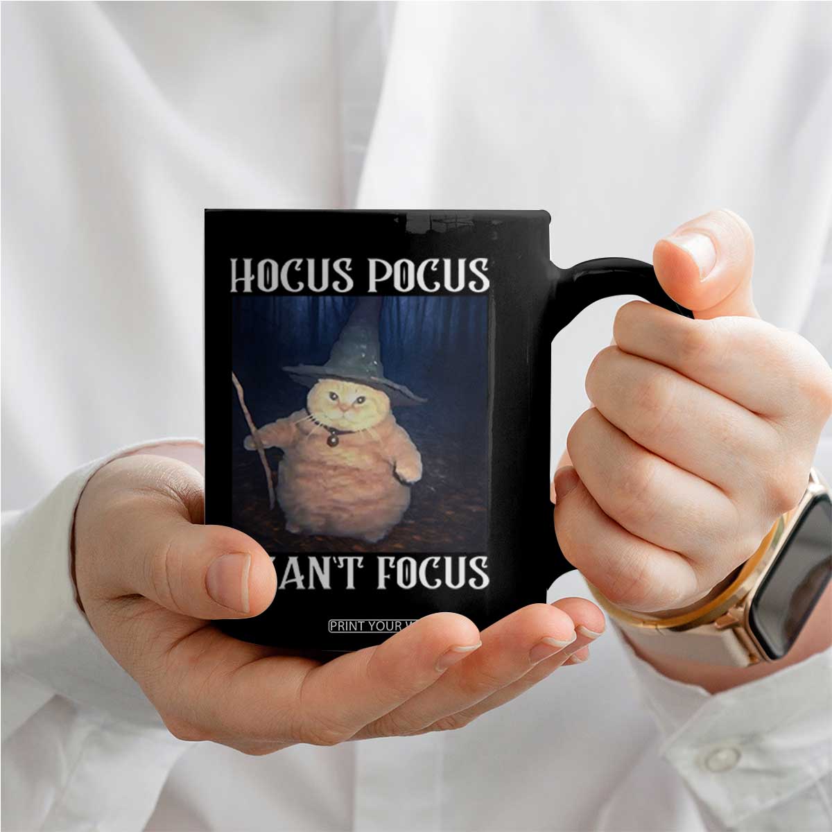 ADHD Cat Meme Coffee Mug Neurodivergent Wizard Cat I Cant Focus TS10 Print Your Wear