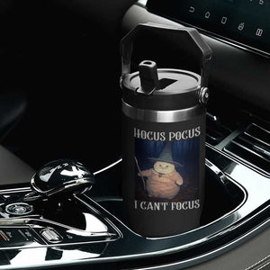 ADHD Cat Meme Flip Straw Tumbler Neurodivergent Wizard Cat I Cant Focus TS10 Print Your Wear