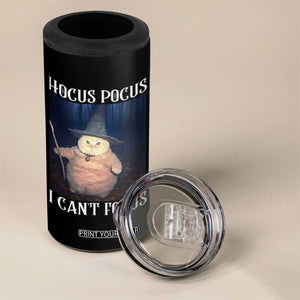 ADHD Cat Meme 4 in 1 Can Cooler Tumbler Neurodivergent Wizard Cat I Cant Focus TS10 Print Your Wear