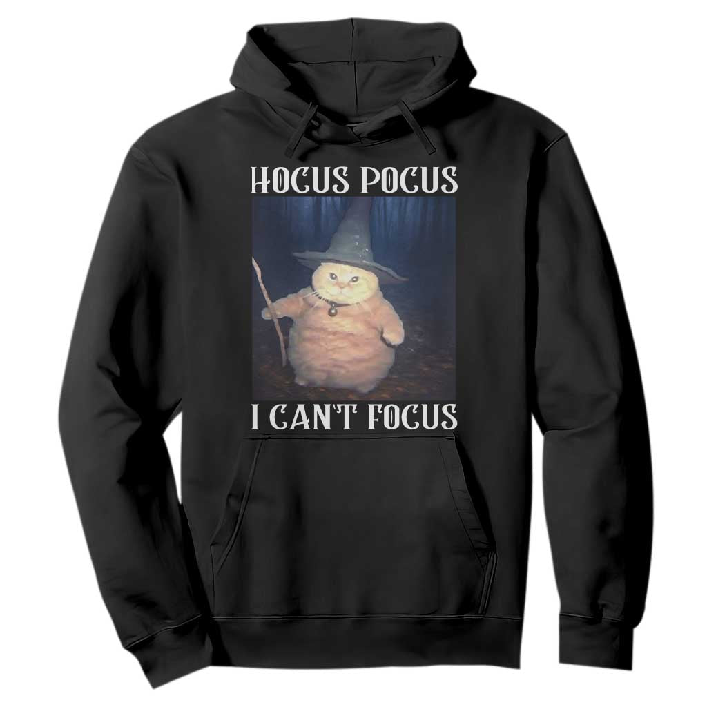 ADHD Cat Meme Hoodie Neurodivergent Wizard Cat I Cant Focus TS10 Black Print Your Wear