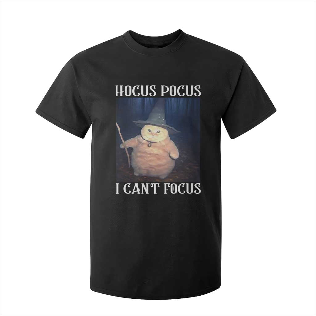 ADHD Cat Meme T Shirt For Kid Neurodivergent Wizard Cat I Cant Focus TS10 Black Print Your Wear