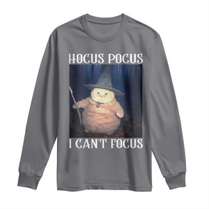 ADHD Cat Meme Long Sleeve Shirt Neurodivergent Wizard Cat I Cant Focus TS10 Charcoal Print Your Wear