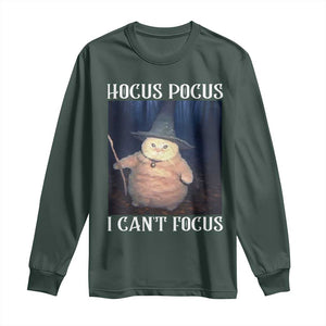 ADHD Cat Meme Long Sleeve Shirt Neurodivergent Wizard Cat I Cant Focus TS10 Dark Forest Green Print Your Wear