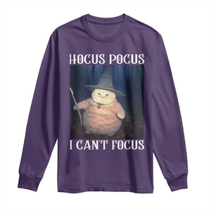 ADHD Cat Meme Long Sleeve Shirt Neurodivergent Wizard Cat I Cant Focus TS10 Purple Print Your Wear