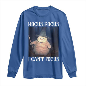 ADHD Cat Meme Long Sleeve Shirt Neurodivergent Wizard Cat I Cant Focus TS10 Royal Blue Print Your Wear