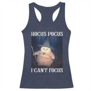 ADHD Cat Meme Racerback Tank Top Neurodivergent Wizard Cat I Cant Focus TS10 Navy Print Your Wear