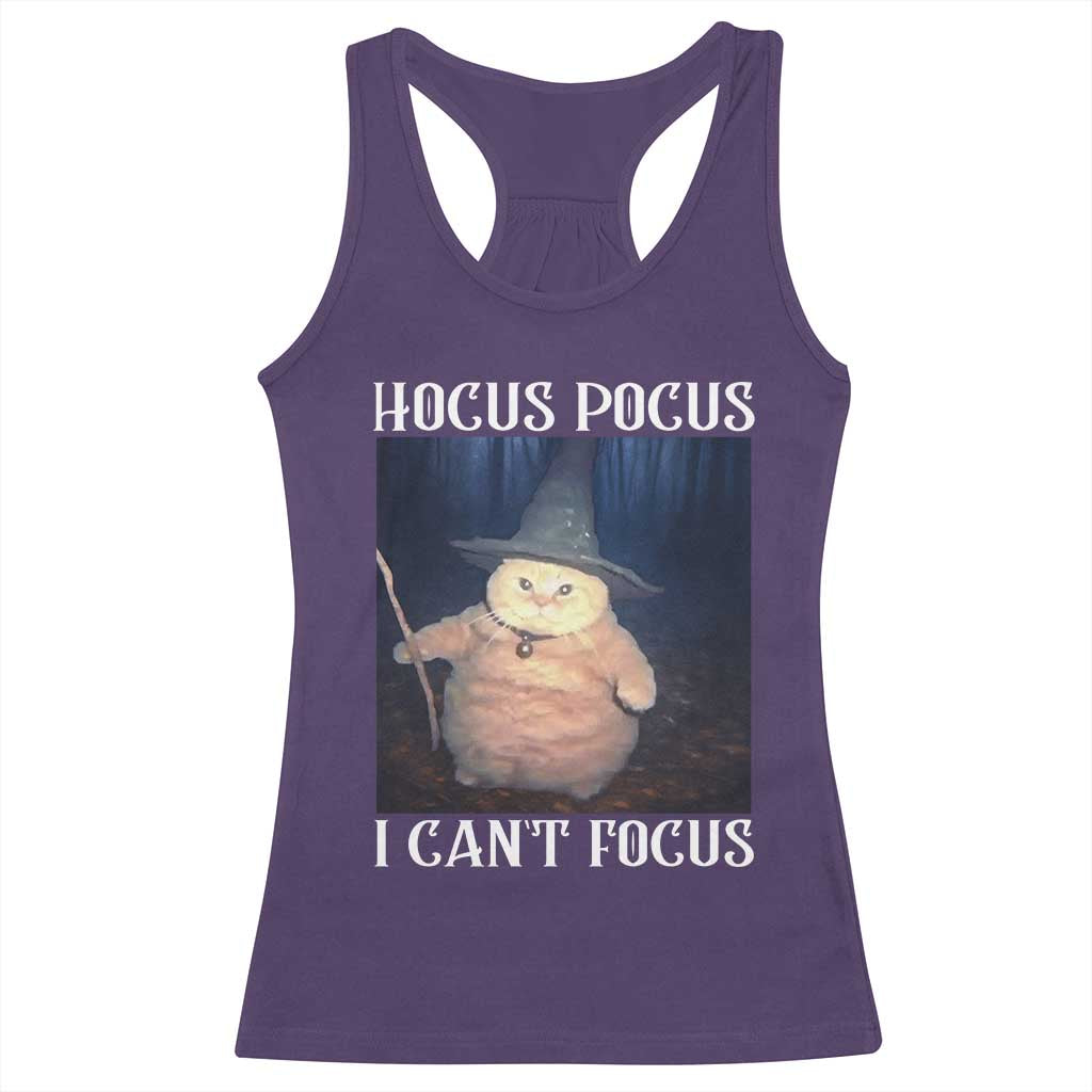 ADHD Cat Meme Racerback Tank Top Neurodivergent Wizard Cat I Cant Focus TS10 Purple Print Your Wear