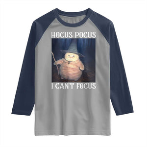 ADHD Cat Meme Raglan Shirt Neurodivergent Wizard Cat I Cant Focus TS10 Sport Gray Navy Print Your Wear