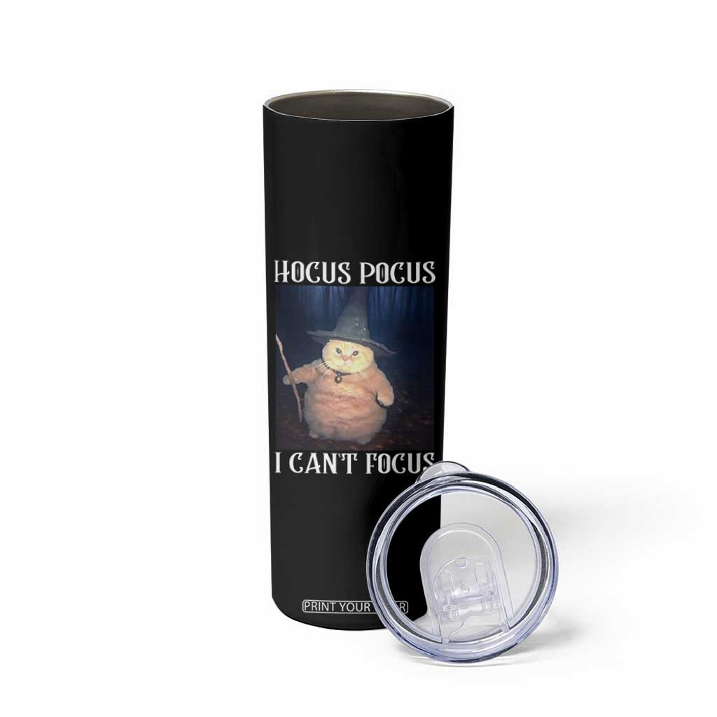 ADHD Cat Meme Skinny Tumbler Neurodivergent Wizard Cat I Cant Focus TS10 Print Your Wear