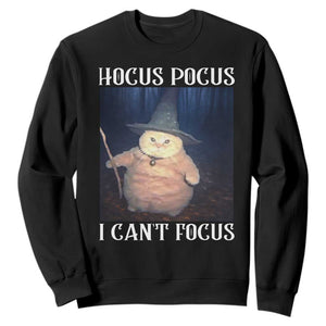 ADHD Cat Meme Sweatshirt Neurodivergent Wizard Cat I Cant Focus TS10 Black Print Your Wear