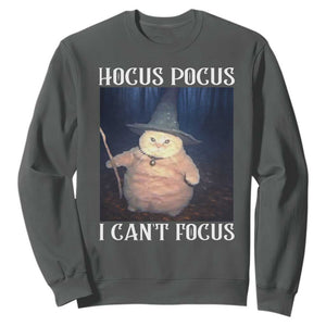 ADHD Cat Meme Sweatshirt Neurodivergent Wizard Cat I Cant Focus TS10 Dark Heather Print Your Wear