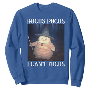 ADHD Cat Meme Sweatshirt Neurodivergent Wizard Cat I Cant Focus TS10 Royal Blue Print Your Wear