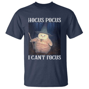 ADHD Cat Meme T Shirt Neurodivergent Wizard Cat I Cant Focus TS10 Navy Print Your Wear