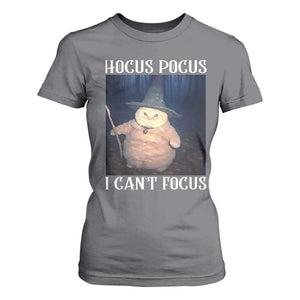 ADHD Cat Meme T Shirt For Women Neurodivergent Wizard Cat I Cant Focus TS10 Charcoal Print Your Wear