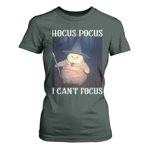 ADHD Cat Meme T Shirt For Women Neurodivergent Wizard Cat I Cant Focus TS10 Dark Forest Green Print Your Wear