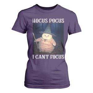 ADHD Cat Meme T Shirt For Women Neurodivergent Wizard Cat I Cant Focus TS10 Purple Print Your Wear
