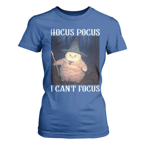 ADHD Cat Meme T Shirt For Women Neurodivergent Wizard Cat I Cant Focus TS10 Royal Blue Print Your Wear