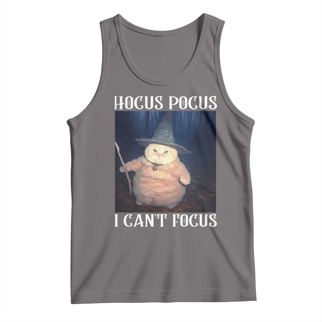ADHD Cat Meme Tank Top Neurodivergent Wizard Cat I Cant Focus TS10 Deep Heather Print Your Wear