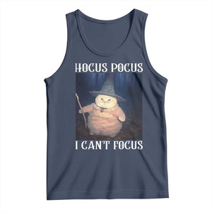 ADHD Cat Meme Tank Top Neurodivergent Wizard Cat I Cant Focus TS10 Navy Print Your Wear