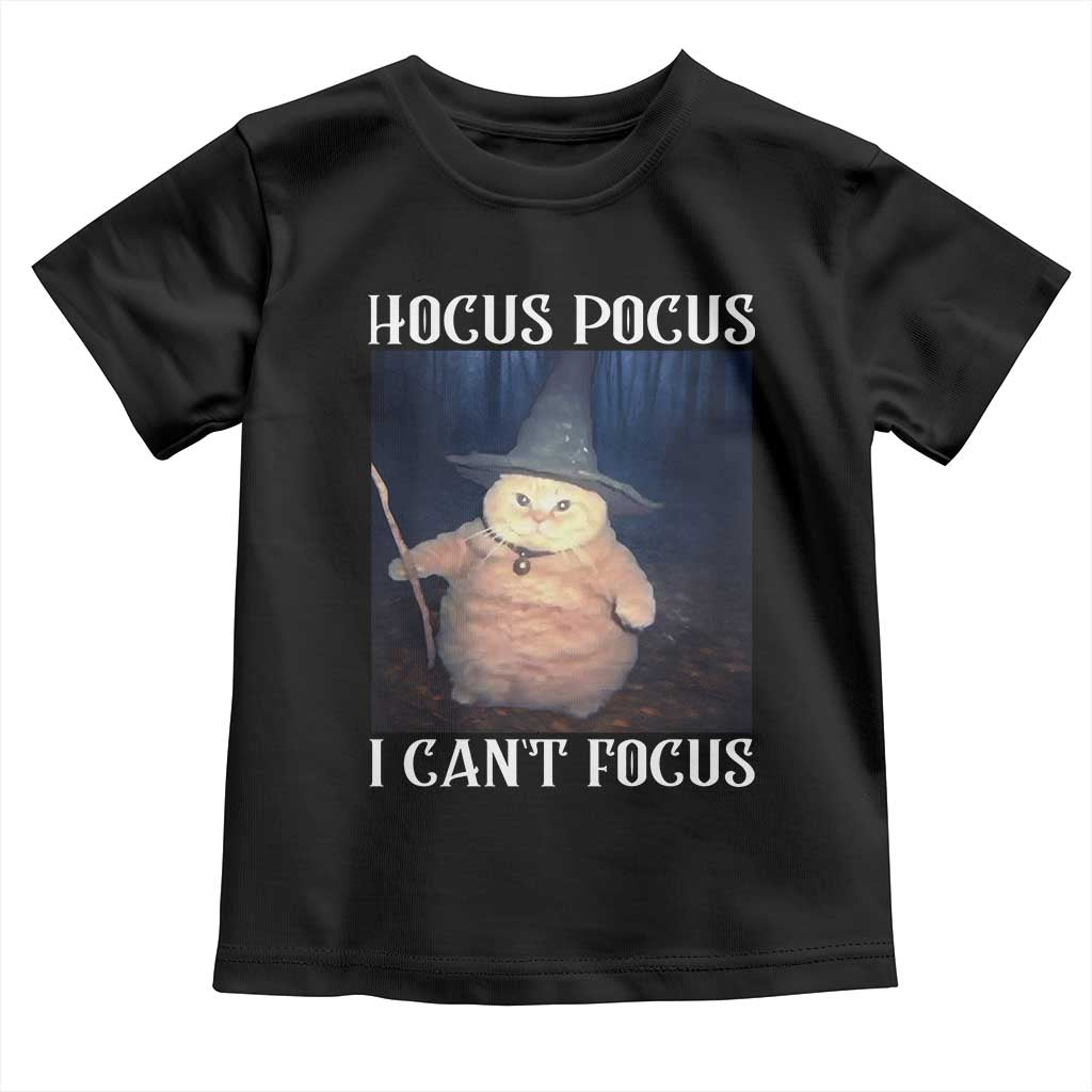 ADHD Cat Meme Toddler T Shirt Neurodivergent Wizard Cat I Cant Focus TS10 Black Print Your Wear