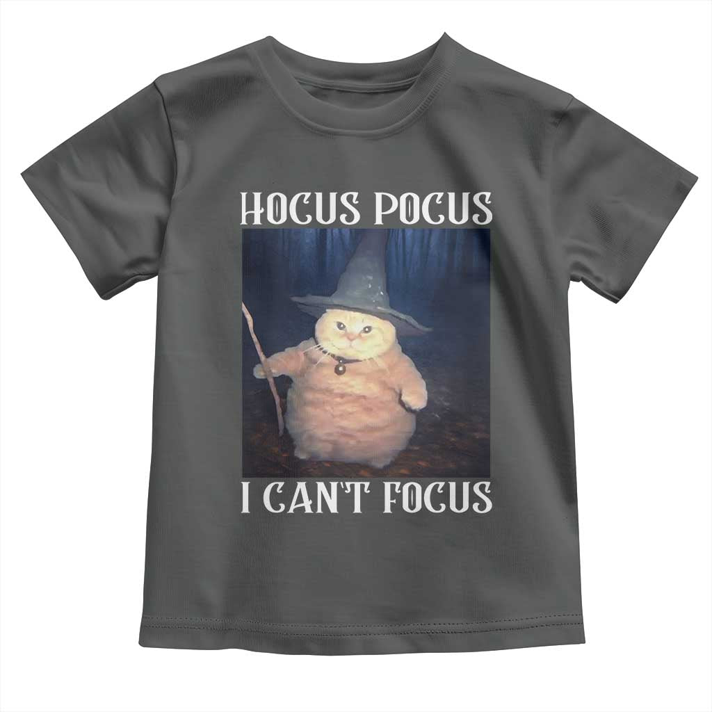 ADHD Cat Meme Toddler T Shirt Neurodivergent Wizard Cat I Cant Focus TS10 Dark Heather Print Your Wear