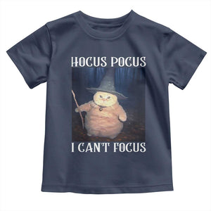 ADHD Cat Meme Toddler T Shirt Neurodivergent Wizard Cat I Cant Focus TS10 Navy Print Your Wear