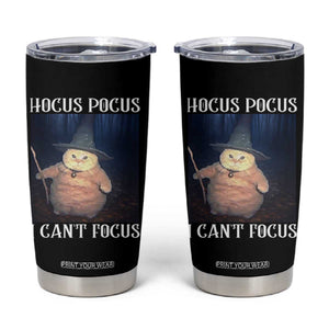 ADHD Cat Meme Tumbler Cup Neurodivergent Wizard Cat I Cant Focus TS10 Black Print Your Wear