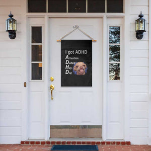 Funny ADHD Dog Meme Garden Flag Attention Deficit Hey Dog Humor Lovers TS10 Print Your Wear