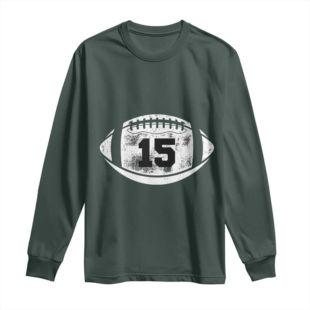 Personalized Football Game Day Long Sleeve Shirt Custom Number Cute Senior Mom Mama TS10 Dark Forest Green Print Your Wear