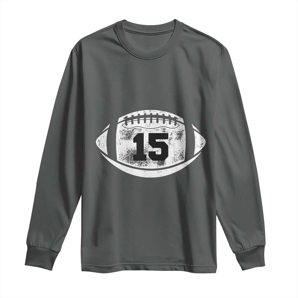 Personalized Football Game Day Long Sleeve Shirt Custom Number Cute Senior Mom Mama TS10 Dark Heather Print Your Wear