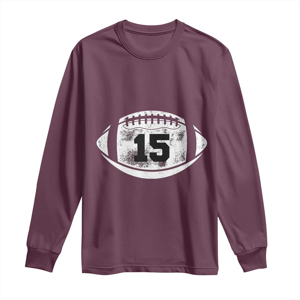Personalized Football Game Day Long Sleeve Shirt Custom Number Cute Senior Mom Mama TS10 Maroon Print Your Wear