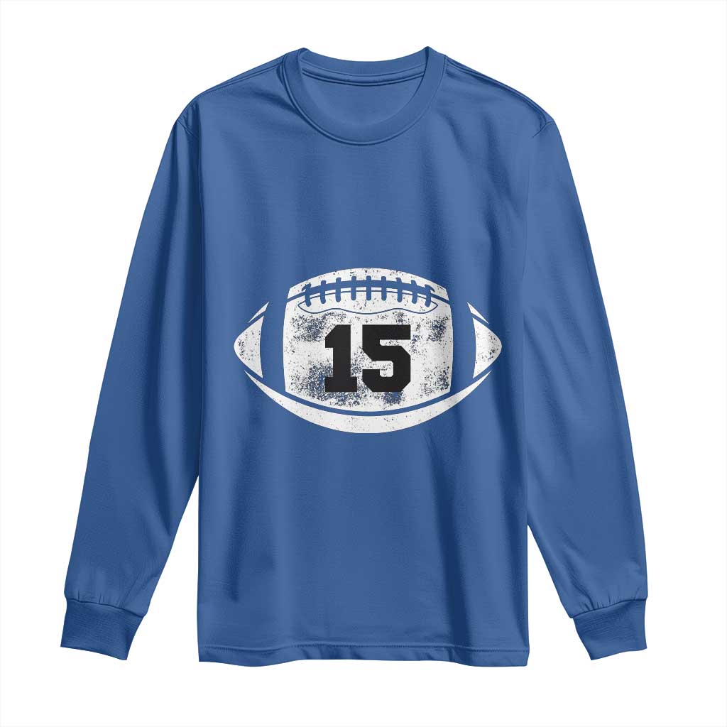 Personalized Football Game Day Long Sleeve Shirt Custom Number Cute Senior Mom Mama TS10 Royal Blue Print Your Wear