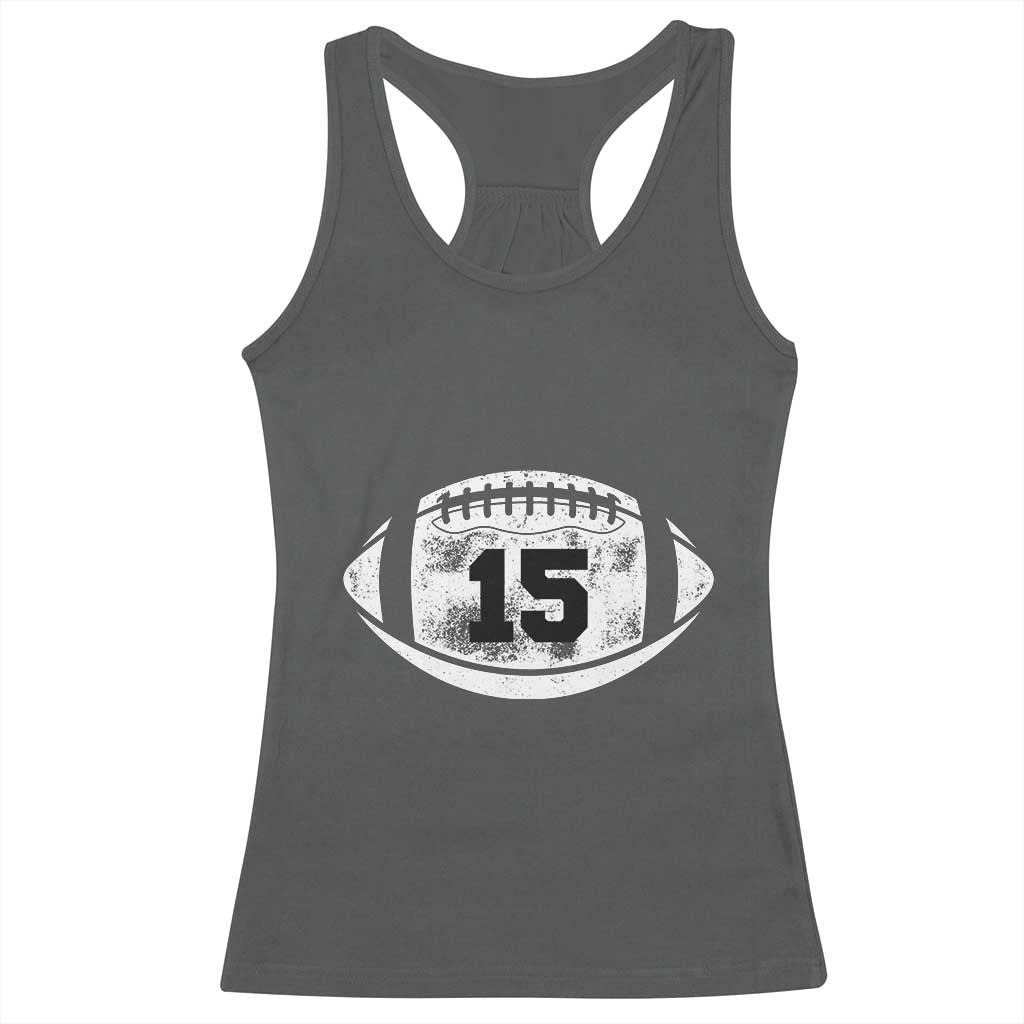 Personalized Football Game Day Racerback Tank Top Custom Number Cute Senior Mom Mama TS10 Dark Heather Print Your Wear