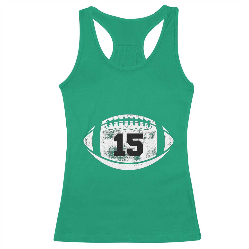 Personalized Football Game Day Racerback Tank Top Custom Number Cute Senior Mom Mama TS10 Irish Green Print Your Wear