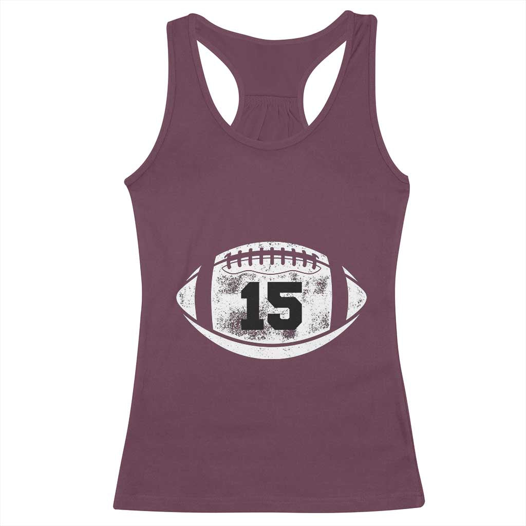 Personalized Football Game Day Racerback Tank Top Custom Number Cute Senior Mom Mama TS10 Maroon Print Your Wear
